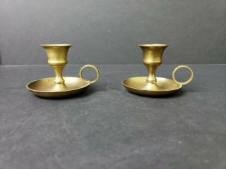 Vintage Solid Brass Hand Crafted Matching Set Of Candle Stick Holders