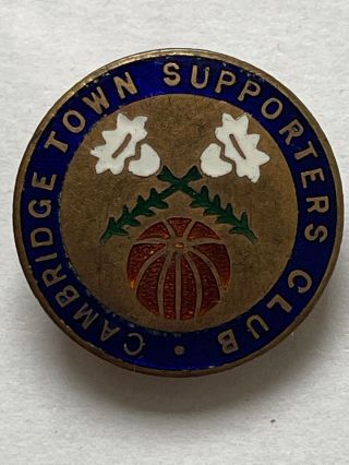 Cambridge Town F.  C.  Supporters Club Vintage Enamel Badge - 1950/60s ?