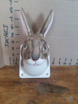 Vintage Ceramic Easter Bunny Head Wall Hanging Made In Japan