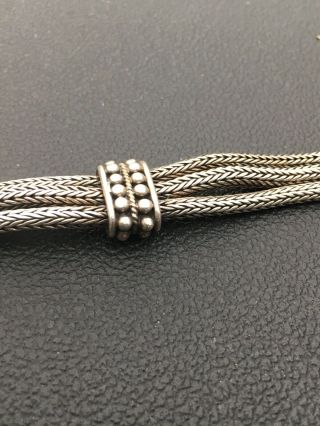 Vintage Ba Suarti Sterling Silver Three - Row Zigzag Toggle Bracelet Heavy Bali