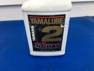Vintage Yamaha Yamalube Snowmobile Outboard 2 - Cycle Quart Oil Bottle FULL NOS 2