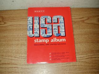 Vintage 1973 Scott Publishing U.  S.  A.  Stamp Album With Some Stamps