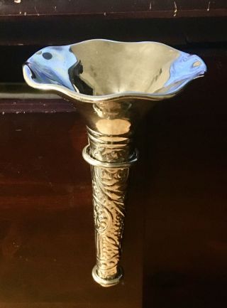 Vintage Elegant Silver Wall Hanging Vases Or Candle Holder Sconces
