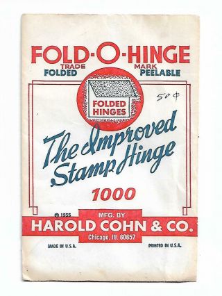 Vintage Fold - O - Hinge Folded Stamp Hinges,  Pack Of 1000, .