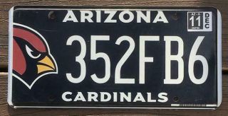 December 2011 Arizona Usa Cardinals Nfl Graphic License Plate 352fb6