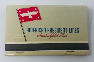 Vintage Matchbook American President Lines Cruise Ship,  Global Fleet