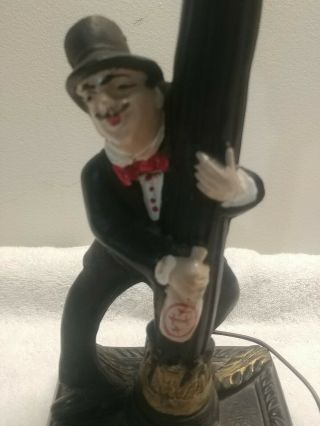 Vintage Bar Lamppost w/Charlie Chaplin top hat drunk man (no globe) estate find 2