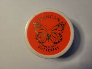 Vintage 1970s Duncan Butterfly Yoyo - Florescent Pink And White