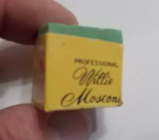 Vintage WILLIE MOSCONI Pool Cue Chalk BILLIARDS Great Packaging 2