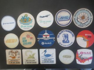15 Different Air Zealand Airlines Etc.  1990,  S Issued,  Coasters