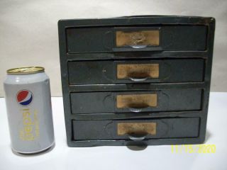 Vtg Craftsman 4 Drawer Metal Box Small Parts Utility Organizer/storage Cabinet