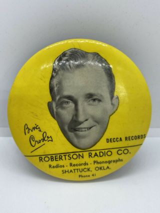 Vintage Bing Crosby Decca Records Cleaner Advertisement Robertson Radio