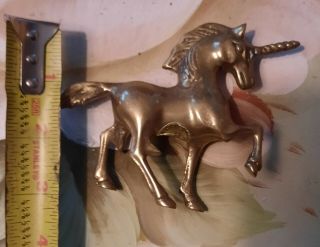 Vintage Brass Unicorn 3 Inches Tall