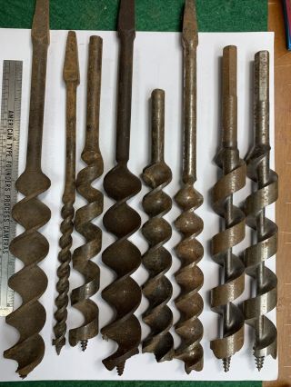Vintage Large Size Wood Drill Bits,  Eight Each - Open to Offers - F.  99.  40 2
