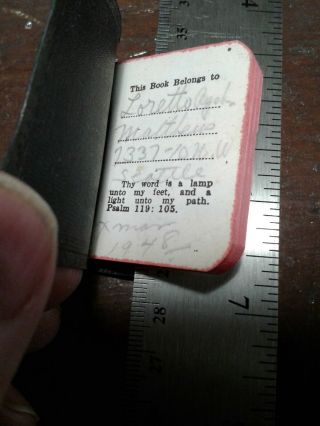 Vintage Miniature Bible 1 5/8 " X 2 1/16 " 