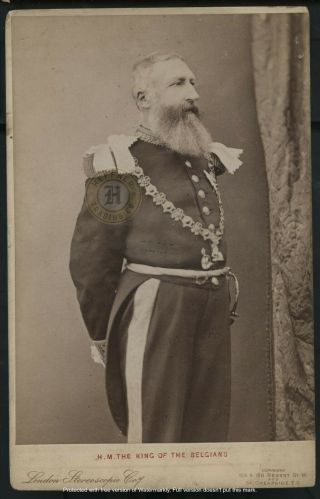 Vintage Belgium Royalty: King Leopold Ii Cabinet Card Photograph C.  Early 1900s