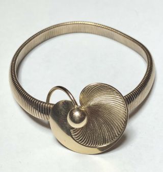 Vintage Forstner 1/20 12k Gold Filled Coiled Snake Chain Floral Leaf Bracelet