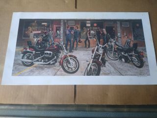 1980 Amf Harley Davidson Motorcycle Posters - Martin Hoffman 18 " X 9.  5 " Print