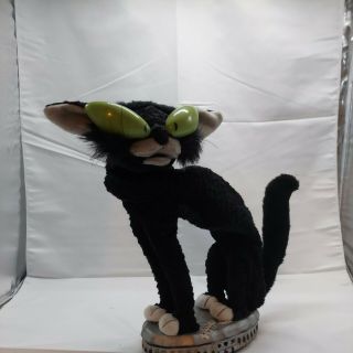 Vintage Gemmy Halloween Scrawny Black Alley Cat Fraidy Cat Dances & Sings 2