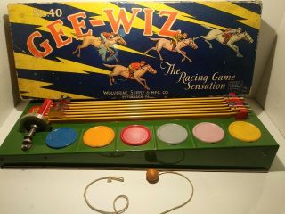 Vintage Wolverine Pittsburgh No.  40 Gee - Wiz Horse Racing Game Box