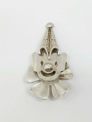 Rare Vintage Lang Sterling Silver Clown Brooch Pin With Spring