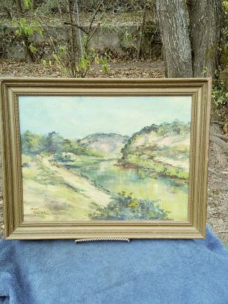 Vintage Hill Country Oil Painting San Antonio Texas Artist Jewel Childs