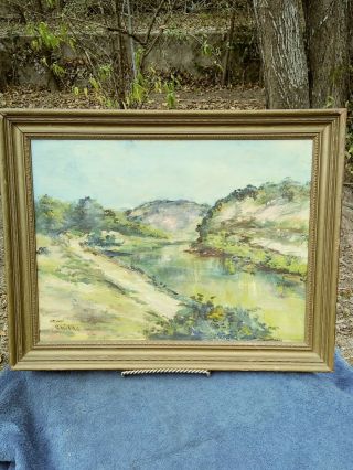 VINTAGE HILL COUNTRY OIL PAINTING SAN ANTONIO TEXAS ARTIST JEWEL CHILDS 2