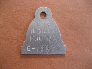 Vintage 1959 Indiana Dog Tax License Tag Bell Shape Aluminum 6 - 3875