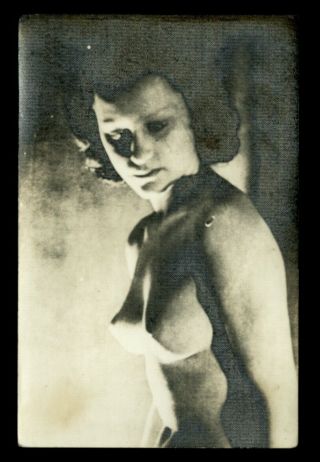 Vintage Pinup Rppc Postcard 1940s Sexy Brunette (nudes)
