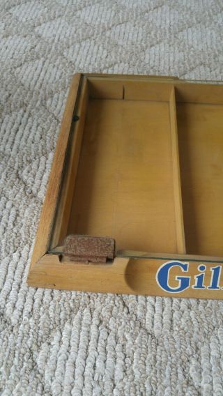 Vintage 1950s Gillette Razor Wood and Glass Store Display Case 2