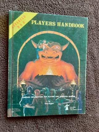 Vintage Tsr Ad&d Players Handbook 6th Printing 1980 Dungeons And Dragons Book