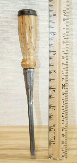 Old Woodworking Tools Vintage 1/4 " Fulton Bevel Edge Socket Chisel