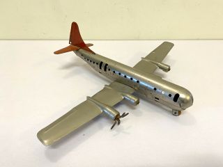 Vintage 1940s Wyandotte Pressed Steel Toy Airplane Boeing Stratocruiser Silver