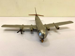 Vintage 1940s Wyandotte Pressed Steel Toy Airplane Boeing Stratocruiser Silver 3