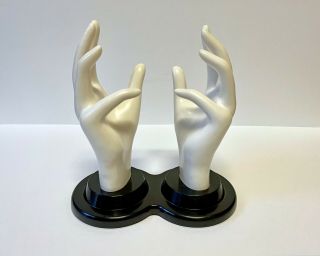 Vintage Double Mannequin Hands Jewelry & Ring Display Stand E & B Giftware 1990