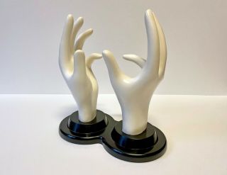 Vintage Double Mannequin Hands Jewelry & Ring Display Stand E & B Giftware 1990 2