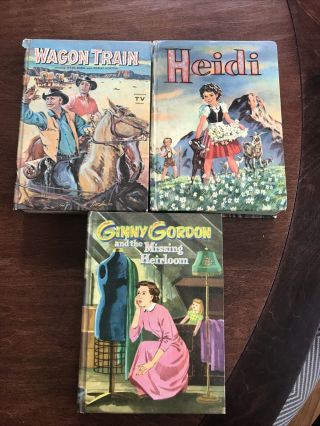 3 Vintage Whitman Books Wagon Train,  Heidi & Ginny Gordon