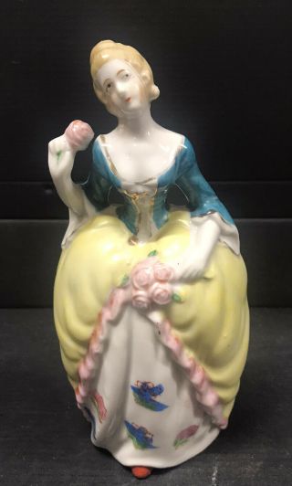 Vintage Wall Pocket Victorian Lady Hand Painted Japan