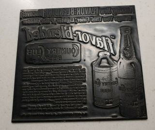 Rare Vintage Country Club Beer Plastic Advertising Plate Goetz Brewing