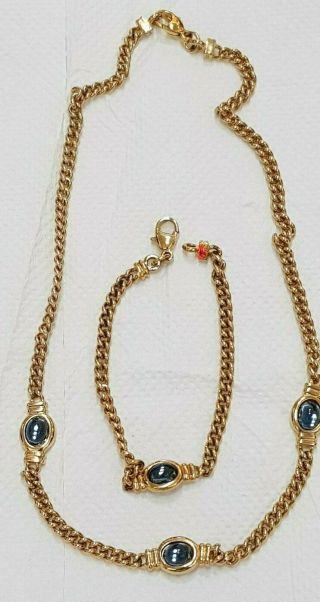 Vintage Signed L.  R.  Lady Remington Lia Sophia Gold Tone Necklace &bracelet 3