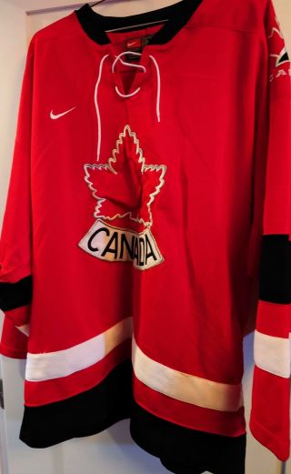 Vintage Nike Team Canada Hockey Jersey Red White Black Size Xl