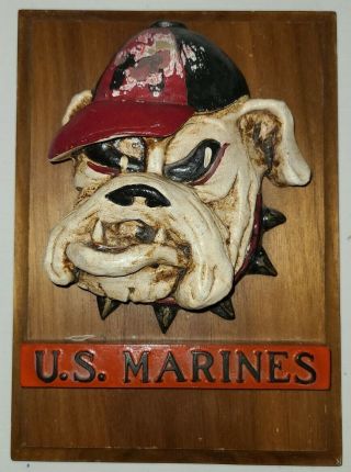 Vintage Usmc Us Marine Corps Wall Plaque 8 " × 5‐ 3/4 " (1970 