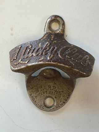 Vintage Starr " Lucky Club " Wall Mounted Bottle Opener,  Brown Co Newport News Va
