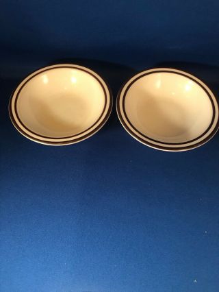 2 Vintage Syracuse China Restaurant Ware 4 5/8 Fruit Berry Sauce Bowls Brown