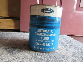 Vintage Ford Automatic Transmission Power Steering Fluid Metal Can 1 Gallon