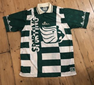 Mens Vintage Retro Sporting Lisbon Football Shirt Medium 90’s