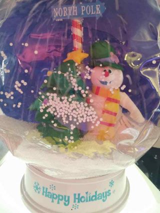 Vintage Frosty The Snowman Gemmy Electronic Inflatable Snow Globe Motion Music
