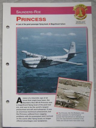 Aircraft Of The World Card 2,  Group 9 - Saunders - Roe Princess