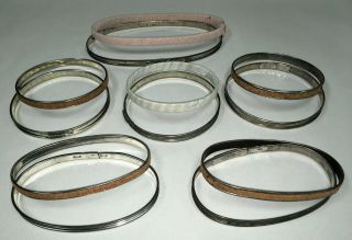 6 Vintage Metal Round / Oval Embroidery Cross Stitch Hoops