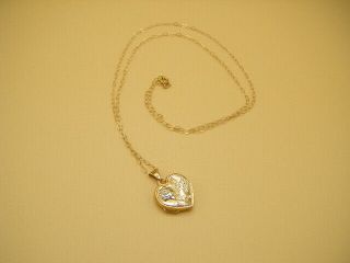 Vintage 9ct yellow gold ' I Love You ' heart locket and 9ct chain 18 inches 2